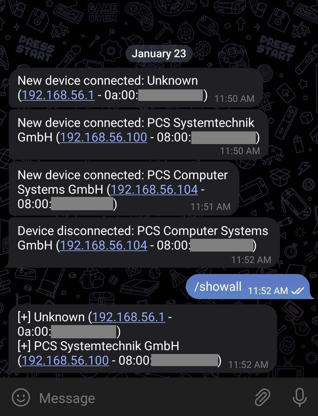 WiFi Telegram bot final product